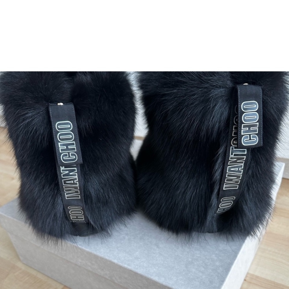 ISO! Jimmy Choo Black Faux Fur Dalton Boots - Picture 2 of 2